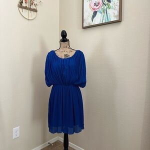 Beautiful Royal Blue Midi Dress - Size Large